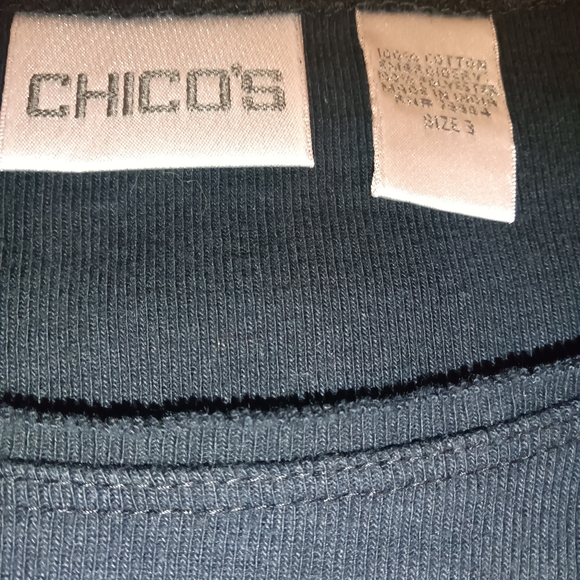 Chico's Black Top with Colorful Embroidery - Picture 3 of 3